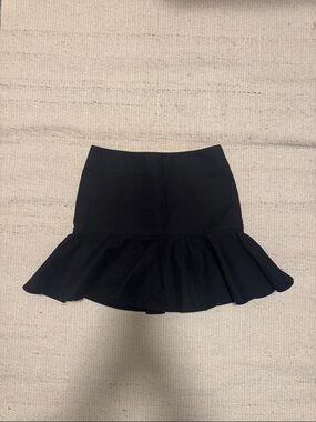 Black Ruffle Hem Mini Skirt